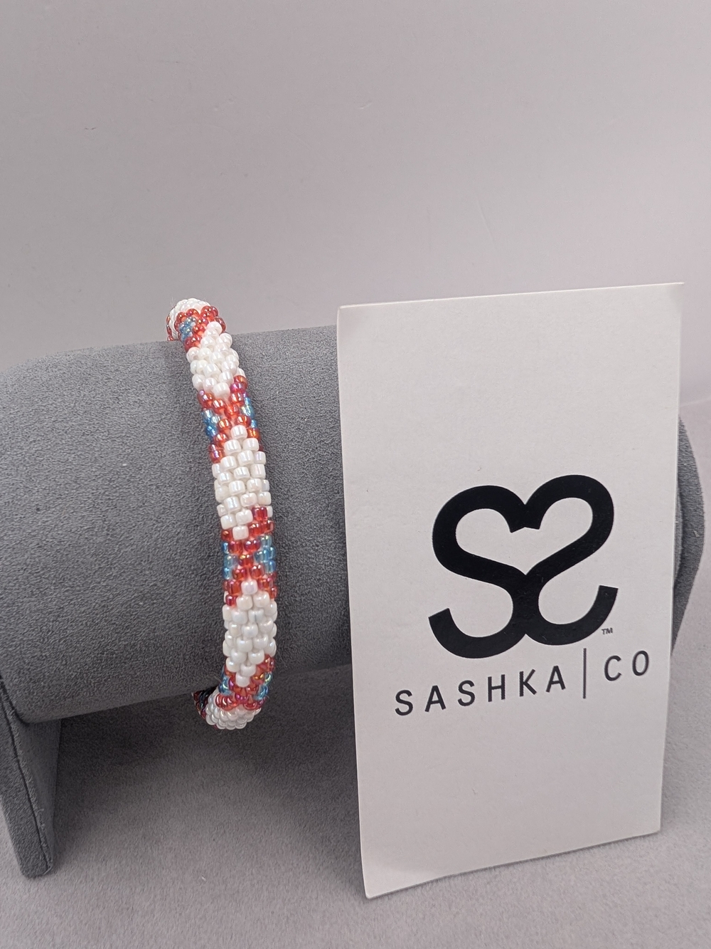Sashka Co Handmade Glass Beaded Roll-On Bracelet Nepal Boho | 1003